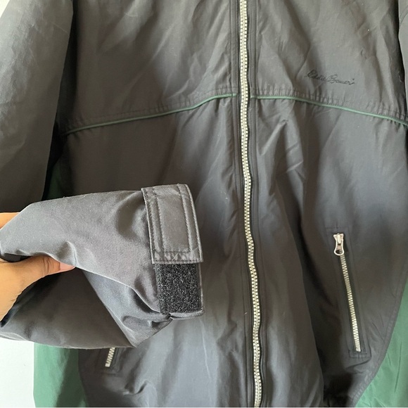 Eddie Bauer Men's Coat Jacket with Stowable Hood Nylon Fleece Midweight sz L - Picture 7 of 14